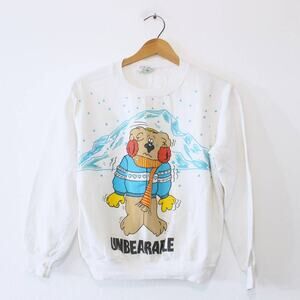 Vintage Unbearable Winter Bear Sweatshirt Small